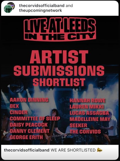 The Corvids - Live At Leeds Shortlist